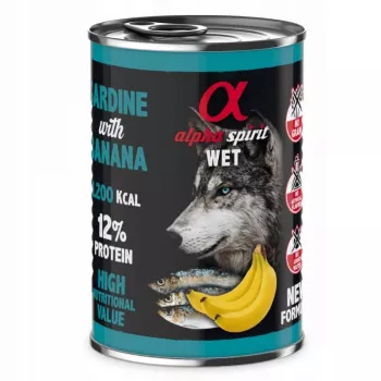ALPHA SPIRIT WET Sardine mit Banane - Nassfutter für Hunde - 400 g