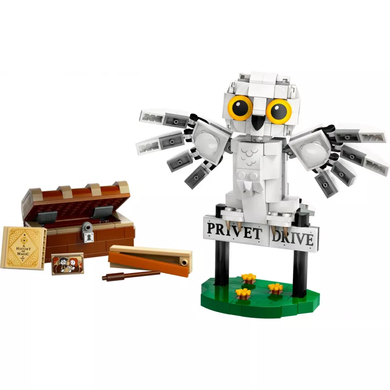 LEGO Harry Potter baubares Hedwig-Modell am Ligusterweg 76425 — 337 Teile, 100 mm Höhe, empfohlenes Alter ab 7 Jahren
