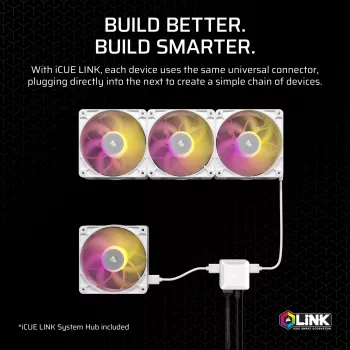 Corsair iCUE LINK RX140 MAX RGB 14 cm Weiß 2 Stück 300-1600 RPM Lüfter