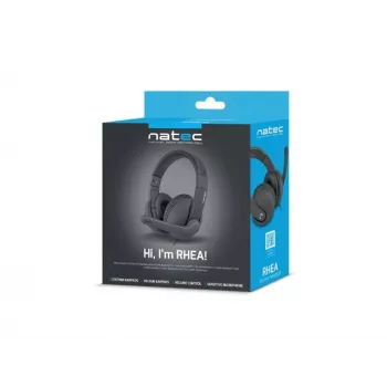 Kabelgebundenes binaurales Headset NATEC Rhea mit Bügelmikrofon, 3,5-mm-Anschlüsse, 2,2 m Kabel, 32 Ω Impedanz