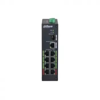 Switch DAHUA DH-LR2110-8ET-120 L2 8x Fast Ethernet (10/100) PoE, 48–57V, 8,8 Gbit/s, MAC 8000, schwarz