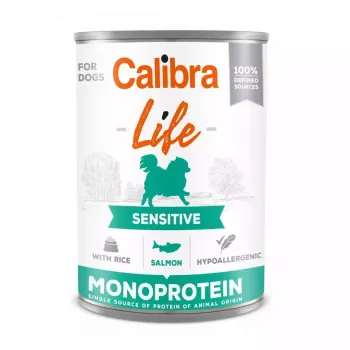 CALIBRA Life Sensitive Lachs mit Reis - Nassfutter für Hunde - 400g