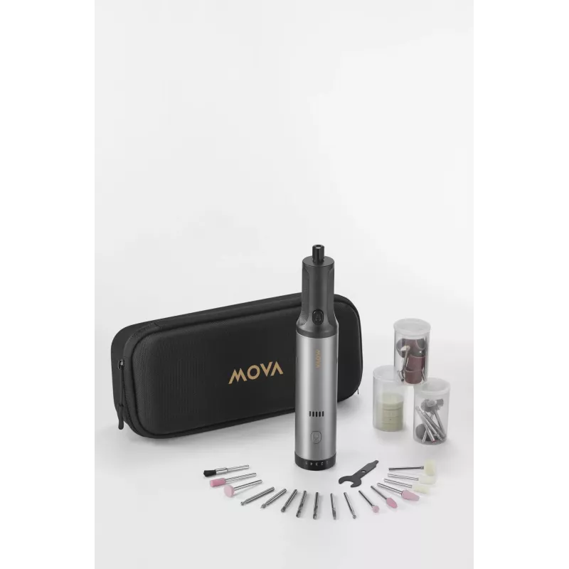 Akku-Rotationswerkzeug-Set MOVA MRT008 — 8V Rotationshandstück mit Zubehörset zum Bohren, Schleifen, Polieren und Schneiden