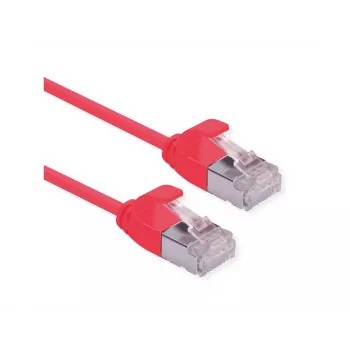 ROLINE DataCenter - Patchkabel - RJ-45 (M) auf RJ-45 (M) - 3 m - U/FTP - CAT 6a - halogenfrei, vergossen, rasthebelschutz, Litzenleiter, 10 Gigabit Ethernet - Rot, Pantone 199C (21.15.3316)