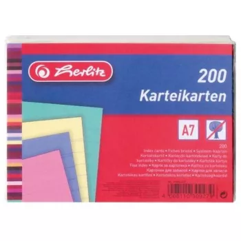 Karteikarte Herlitz 10836245 Blau Grün Pink Gelb