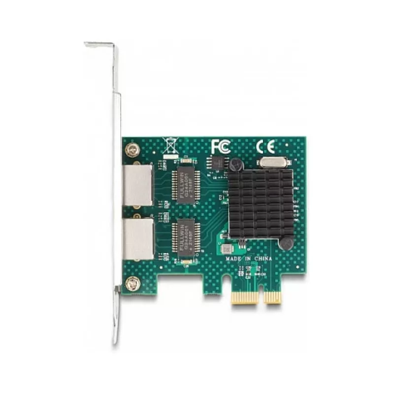 DeLOCK PCI Express x1 Karte 2 x RJ45 Gigabit LAN BCM Grau
