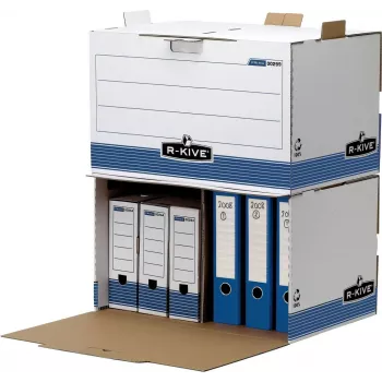 Fellowes Archivbox R-Kive PRIMA, Weiß-Blau, aus 100% recyceltem Karton, 100% recycelbar (0029901)