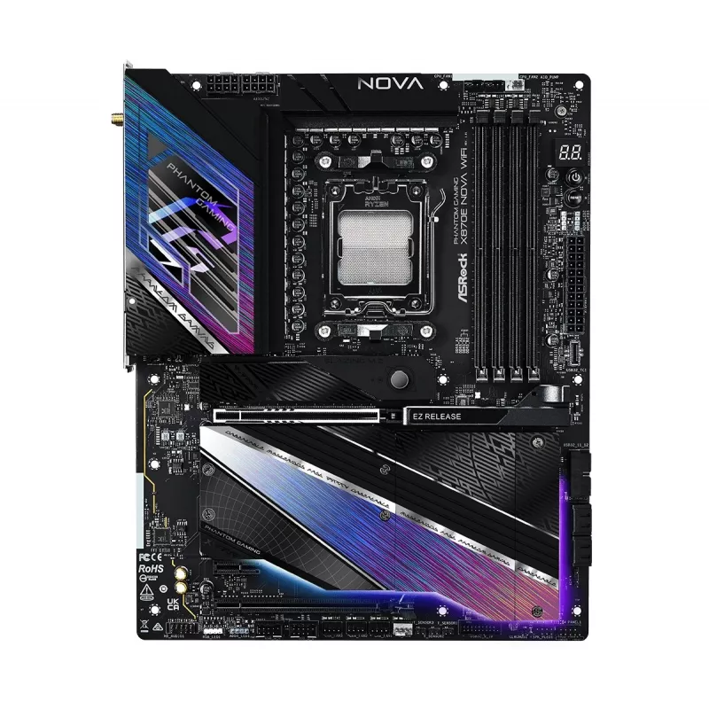 Motherboard ASRock X870 NOVA WIFI — AMD X870, Sockel AM5, ATX, 4× DIMM DDR5, 256 GB, Wi‑Fi 7, 2,5 GbE