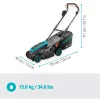 Akku-Rasenmäher PowerMax 37/36V P4A Ready-To-Use Set, 36 Volt (2x18V) (schwarz/grau, 2x Li-Ionen-Akku 4,0Ah, POWER FOR ALL ALLIANCE)