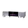 TV-Schrank Cama Meble PAFOS EF mit elektrischem Kamin 180×42×49 cm, weiß matt