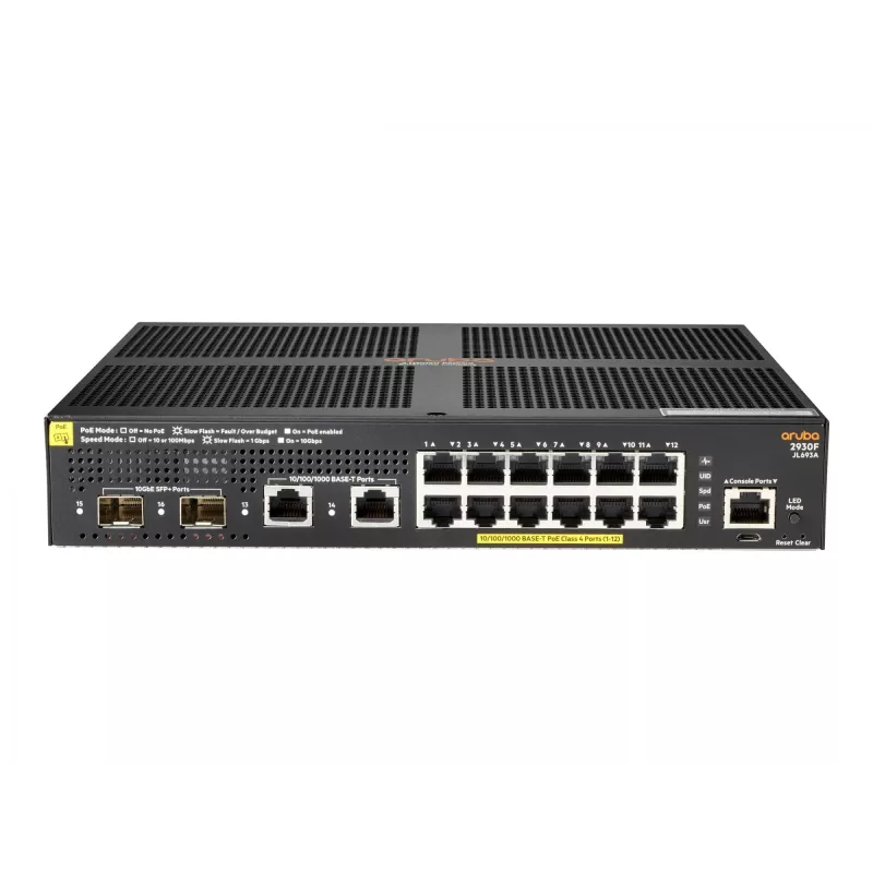 Managed Switch Aruba 2930F 12G PoE+ 2G/2SFP+