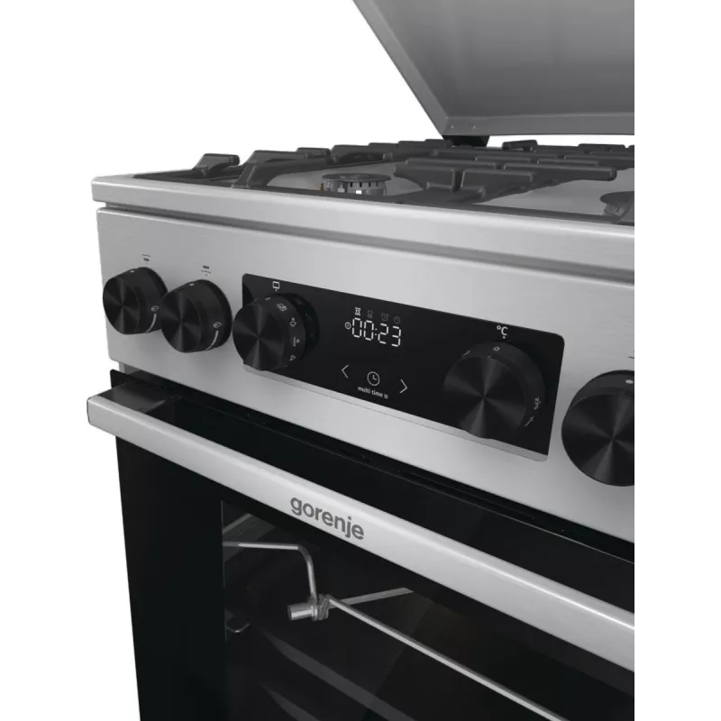 Gorenje GKS5C71XF freistehender Herd mit Backofen Silber