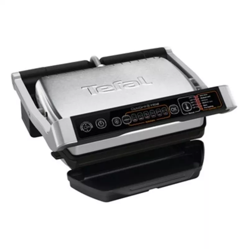Tefal OptiGrill Initial GC706D Kontaktgrill, 2000 W, Schwarz/Edelstahl