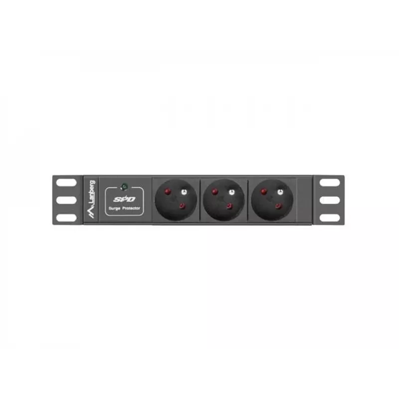 Lanberg PDU-03F-0200-BK Stromverteilereinheit (PDU) 1U Schwarz 3 AC-Outputs (PDU-03E-0200-IEC-BK)