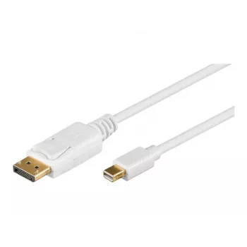Wentronic Goobay DisplayPort zu mini DisplayPort Adapterkabel 1.2, Weiß, 2 m - Mini DisplayPort-Stecker > DisplayPort-Stecker (52859)