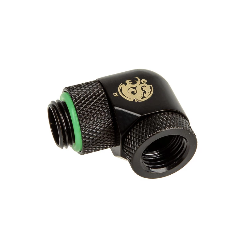 Adapter 90° BitsPower BP-MB90R2LD G1/4 Zoll Außengewinde auf G1/4 Zoll Innengewinde, 2-fach drehbare Schwenkverbindungen