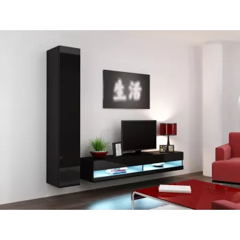 Cama TV-Ständer VIGO neu 30/180/40 schwarz/schwarz glänzend