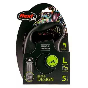 Flexi Schwarz Design L 5 m Hundeleine mit Rollmechanismus