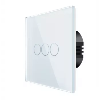 Touch-Wandschalter Spring 3-fach Glas Weiß — Modell 0