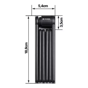 Faltbares Fahrradschloss MANTA XR00FL01 – segmentiertes Design zur Rahmenmontage