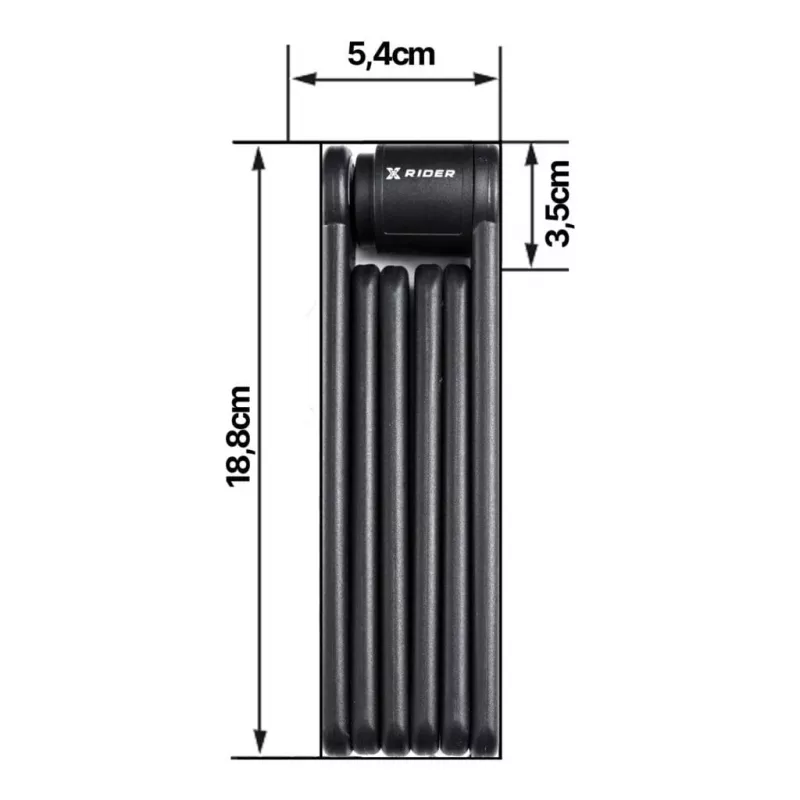 Faltbares Fahrradschloss MANTA XR00FL01 – segmentiertes Design zur Rahmenmontage