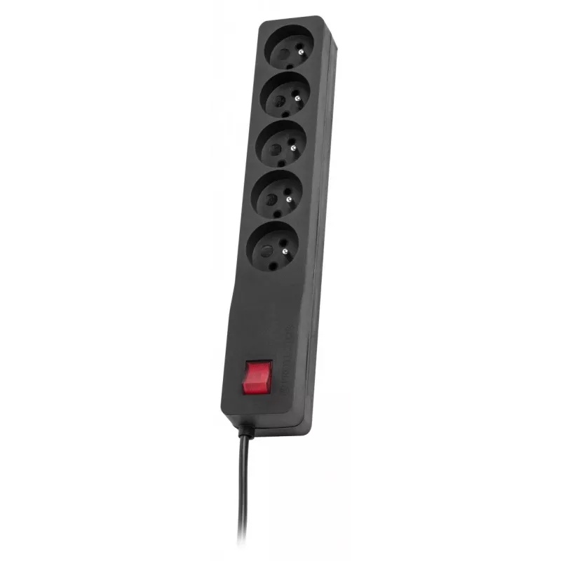 Stromverlängerung Lestar 3 m innen schwarz mit Ein-/Ausschalter und Kontrollleuchte, 230 V AC, 10 A