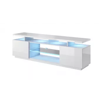 RTV-Schrank EVA 180x40x56 weiß/weiß glänzend