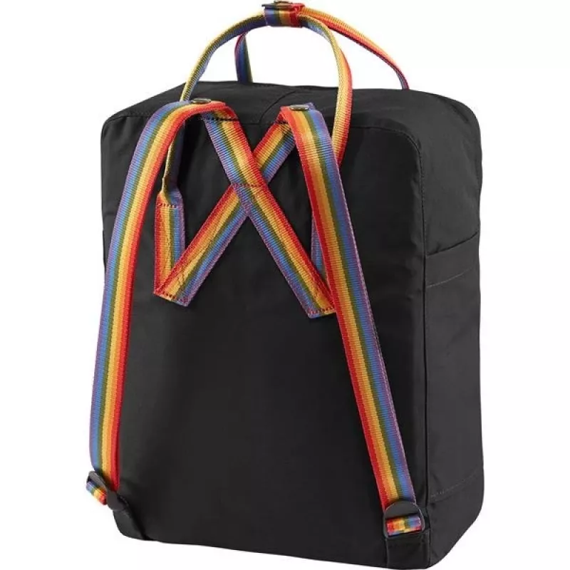 Rucksack Fjällräven Kånken Rainbow — Vinylon, 380×270×130 mm, Schwarz/Mehrfarbig