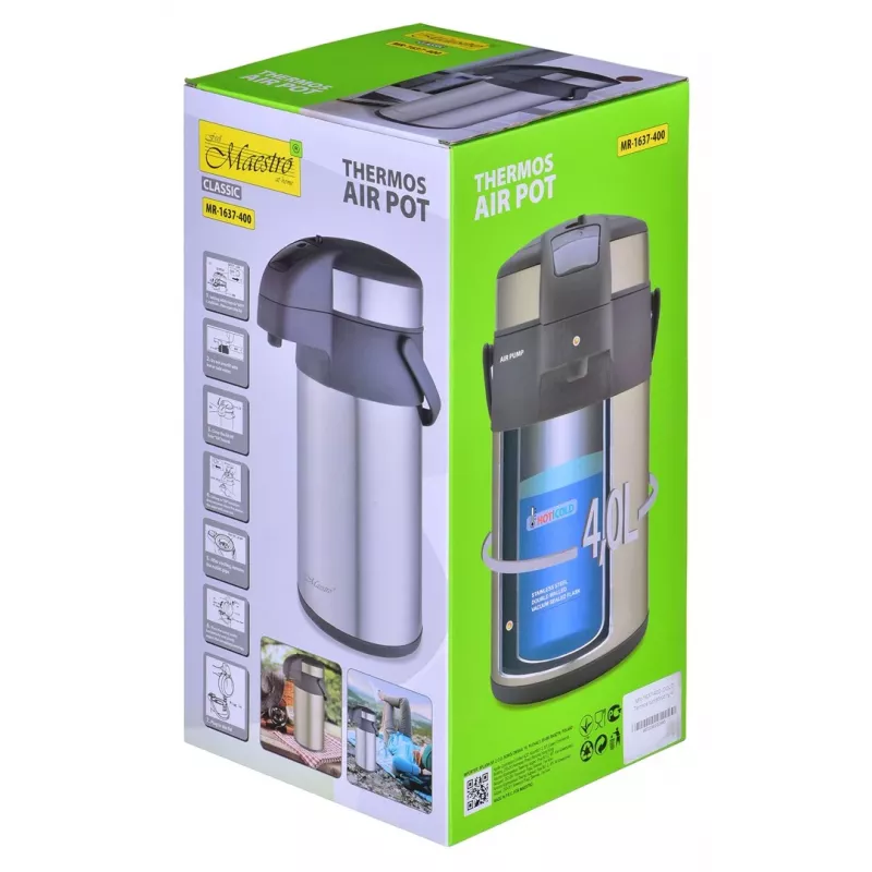Maestro MR-1637-400-GOLD Touristen-Thermoskanne, 4 L
