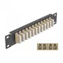 Glasfaser-Patchpanel DeLOCK 10 Zoll 12 Port LC Quad Beige 1U Schwarz