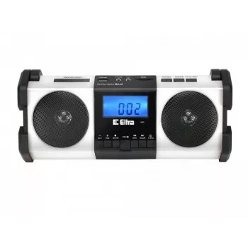 Tragbares Radio Eltra MAJA – weiß, kompaktes Design, Batterie- oder Netzbetrieb