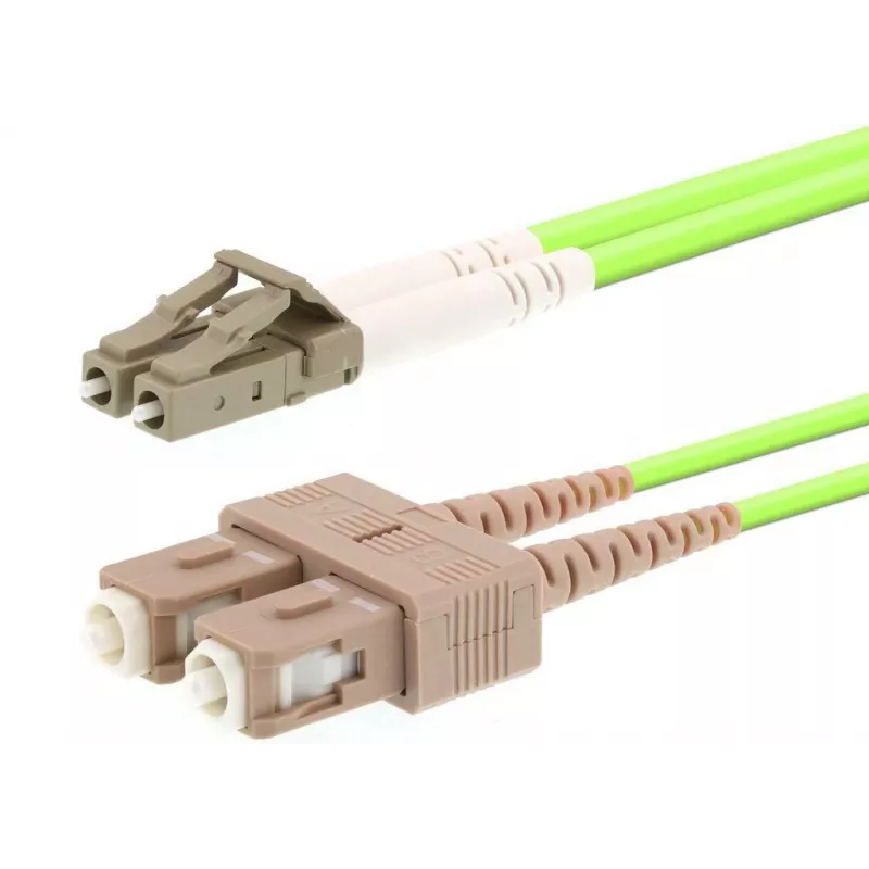 Glasfaserkabel LOGON AL5LCSC005I/5I OM5 0,5 m LC auf SC Vollduplex hellgrün
