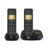 Schnurloses Analog/DECT-Telefon Gigaset PURE 100A Duo — 2 Mobilteile, Freisprecheinrichtung, Rufnummernanzeige, 1,5-Zoll-Display, Schwarz