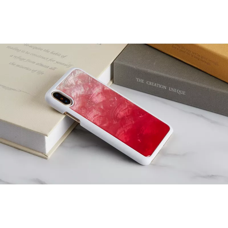 Handyhülle iKins für iPhone XS / iPhone X — Pink Lake White Schutzhülle