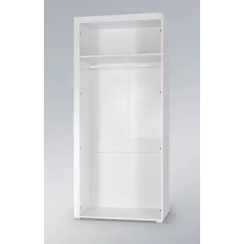 Kleiderschrank cama meble SAMBA weiß/weiß glanz, 900×550×2030 mm, 1 Fachboden