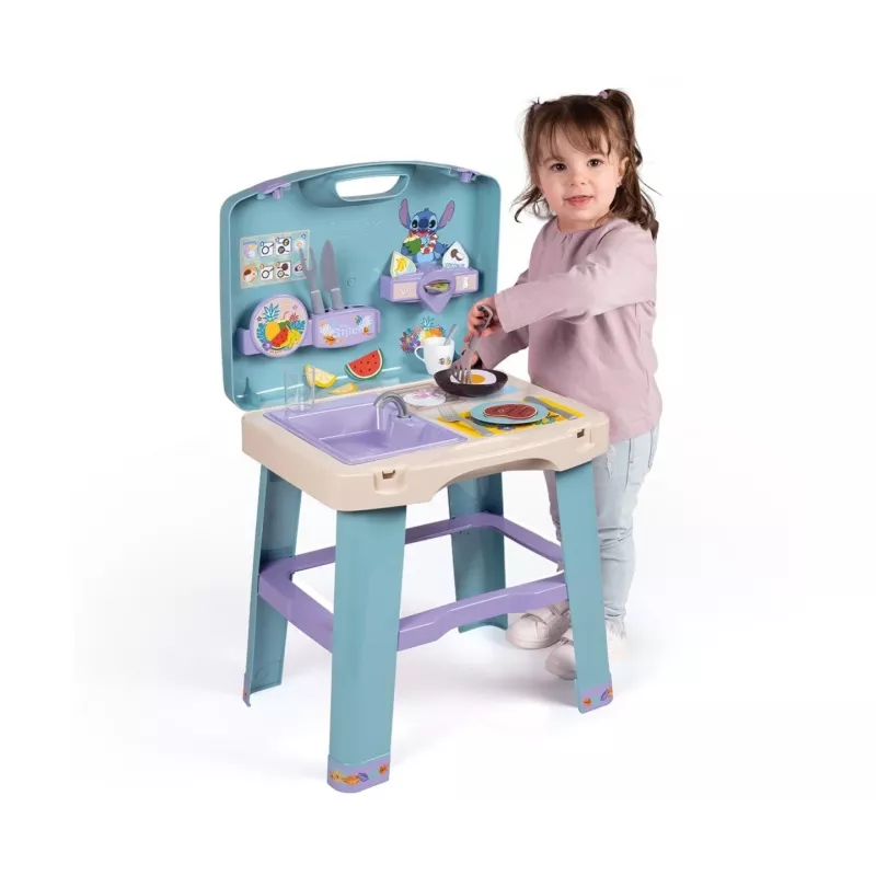 Spielküche SMOBY Stitch Kitchen 7600311909 mit Zubehör – Kinder-Rollenspielküchenset