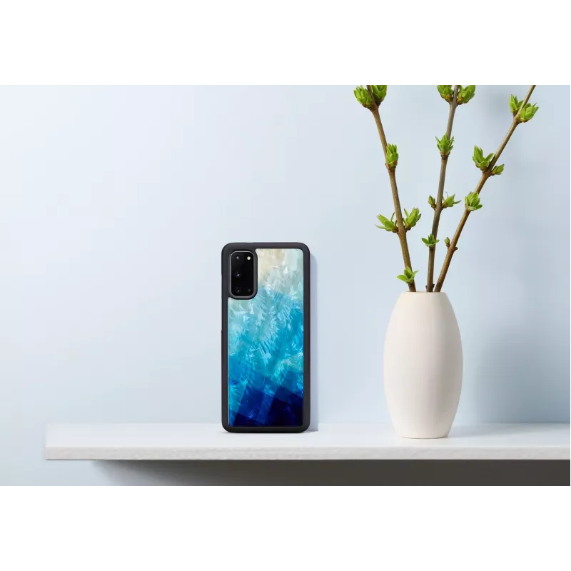 Schutzhülle iKins für Samsung Galaxy S20 — blauer See schwarzes Finish
