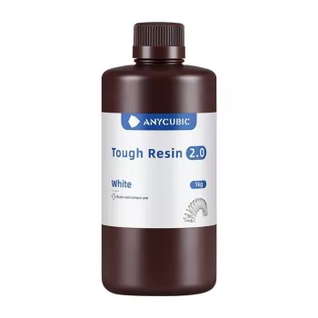 AnyCubic Tough Resin 2.0 — Weiß, geruchsarm, hochfestes 3D-Druckharz
