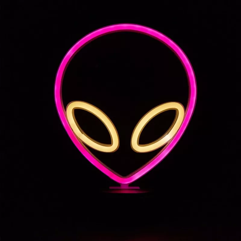 Tischleuchte MANTA SNL86PK Style Neon Lights UFO Pink – dekorative Neon-Lampe in Pink