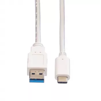 VALUE - USB-Kabel - USB 3.0 (M) auf USB Typ C (M) - 5 V - 900 mA - 50 cm - Weiß (11.99.9010)