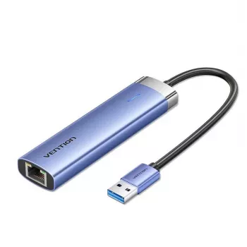 Vention TGFSB USB 3.2 Gen 1 (3.1 Gen 1) Type-A 5-Port-Hub mit Gigabit RJ-45 und USB-C, Blau