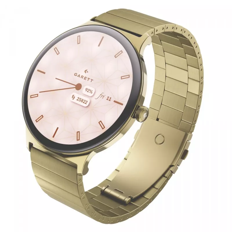 Smartwatch Garett Verona 2 Gold Steel mit Bluetooth und Herzfrequenzmesser
