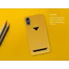 Handyhülle VixFox für iPhone X/XS, senfgelb, Kartenfach-Rückseite