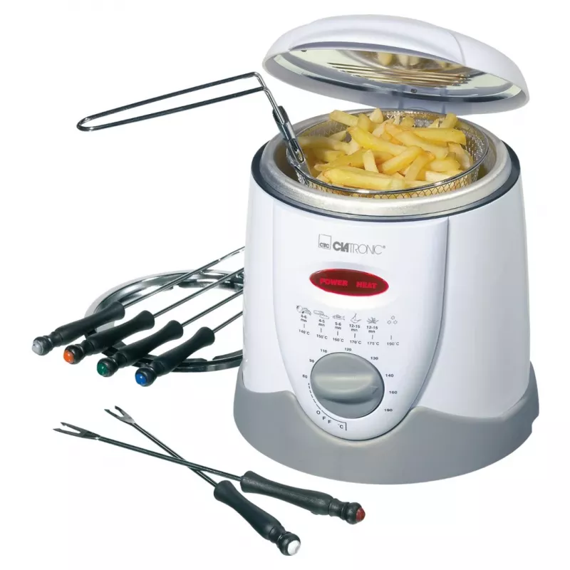Clatronic FFR 2916 Single 1 L Standgerät 900 W Fritteuse Grau, Weiß