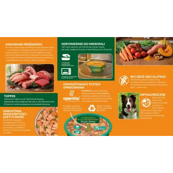 Nassfutter für Hunde ARQUIVET Arquivet Fresh Home Gulasz z Kaczki 280 g — vollständiges getreidefreies Rezept für ausgewachsene Hunde mit Ente