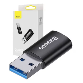 Adapter Baseus Ingenuity USB Typ-A (Buchse) auf USB Typ-C (Stecker) 10 Gbit/s, schwarz, 14×22×8 mm