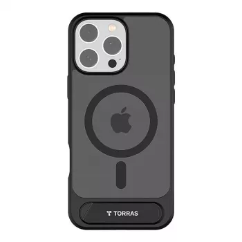 Torras Pstand-Serie Hülle für iPhone 16 Pro Max (schwarz)