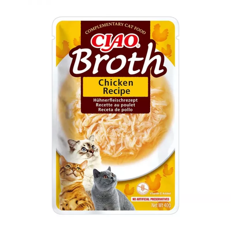 INABA Ciao Brühe mit Huhn, Lachs und Thunfisch - Katzenleckerli - 24x40g