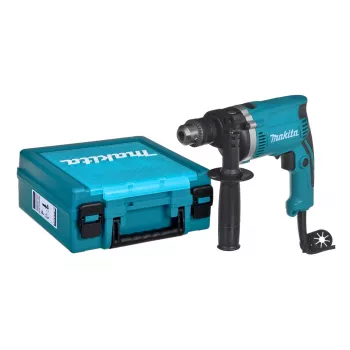 Makita HP1630K Bohrmaschine mit Zahnkranzbohrfutter 3200 U/min Schwarz, Blau 2,1 kg
