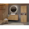 Badezimmer-Schrankschrank Top e shop NEL 1K DK ART KPL, Eichenrahmen, 600×300×1740 mm, 5 Regale, freistehend